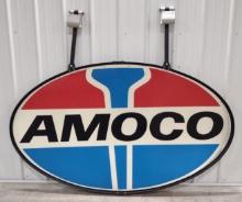 6ft Vintage AMOCO Gas Station 2-Sided Fiberglass Sign w/ Custom Ring