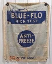 Vintage Blue-Flo Anti-Freeze Canvas Advertising Banner