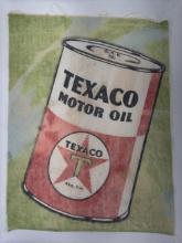 Vintage Texaco Motor Oil Cloth Advertising Banner