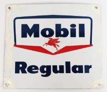 Vintage SSP Mobil Regular Gas Pump Plate Advertising Sign