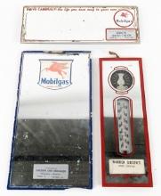 3) Vintage Mobil Gas Station Promotional Advertising Mirrors