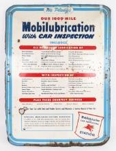 Vintage SST Mobilubrication Mobil Gas Station Embossed Sign