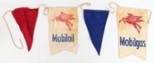 Vintage Mobil Gas Station Cloth Pennant Strand Banner