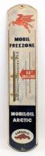 Early SST Gargoyle Mobiloil Mobil Freeze Thermometer Advertising Sign