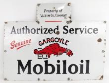 Early SSP Gargoyle Mobiloil Authorized Service Oil Rack Advertising Sign