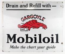 3ft Early SSP ÒRefill WithÓ Gargoyle Mobiloil Advertising Sign