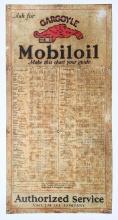 Early SST Gargoyle Mobiloil Authorized Service Chart Sign