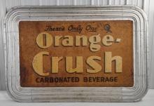 Over 6ft Early SST Orange Crush Soda Embossed Advertising Sign