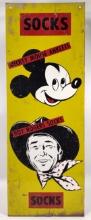 Vintage SST Mickey Mouse / Roy Rogers Socks Sign