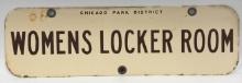 Vintage SSP Chicago Park District WomenÕs Locker Room Sign