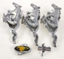 3) Vintage OEM Ford Mustang Metal Grill Emblems & More