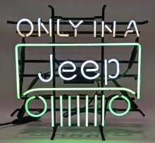 Custom "Only In A Jeep" Two-Color Neon Sign