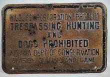 Vintage Indiana Wildlife Conservation Embossed Metal Sign