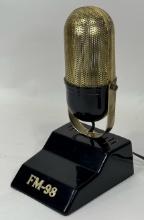 Vintage FM-98 Radio Station Promo Ribbon Microphone Radio