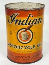 Early Indian Motorcycle Bullseye Quart Motor Oil Can