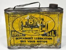 Early Hi-Grade Oil 1/2 Gallon Can w Racer Graphics