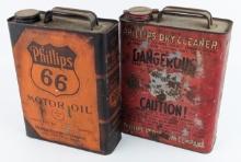 (2) Vintage Phillips 66 Gas Station One Gallon Slim Cans