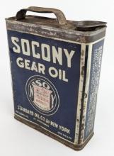 Early SOCONY Standard Oil New York Gear Oil One Gallon Slim Can