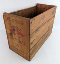Early Gargoyle Mobiloil ÒAÓ Wooden Shipping Crate For Two 5 Gallon Oil Cans