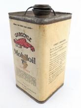 Early Mobiloil ÒCÓ Gargoyle 1 Gallon Oil Can w/ Lid