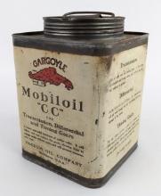 Early Gargoyle Mobiloil ÒCCÓ 5lb Oil Can w/ Lid
