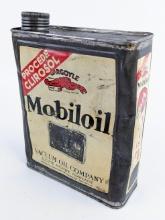 Early French Slim Gargoyle Mobiloil ÒAFÓ 2 Liter Oil Can w/ Cap