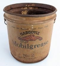 Early 25lb Gargoyle Mobilgrease No.2 Grease Can