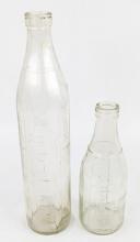 2) Early Vacuum Gargoyle Mobiloil Imperial Quart / Pint Glass Oil Bottles