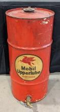 Early SOCONY-Vacuum Mobil Upperlube Barrel Can w/ Spout