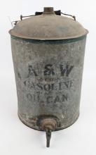 Early A&W Company Gasoline & Oil 5 Gallon Can w/ Spout