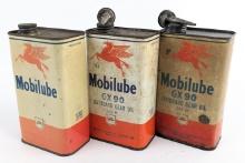 (3) Vintage Gargoyle Mobilube GX90 Outboard Gear Oil 2lb Cans