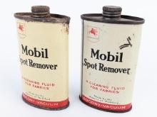 (2) Vintage SOCONY Mobil Spot Remover 3oz Metal Cans