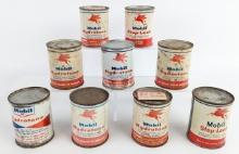 (9) Full Vintage Mobil Hydrotone 8oz Metal Cans