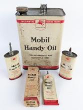Lot Of Early SOCONY Mobil Handy Oil Cans