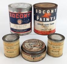 5) Early SOCONY Standard Oil New York Metal Cans