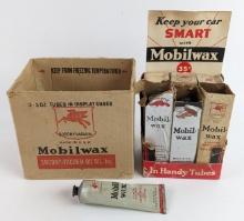 (7) Early SOCONY Mobil Wax 3oz Tubes In Original Display w/ Shipping Box