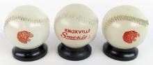 (3) Vintage Mobil Gas Station Glass Baseball Promotional Banks