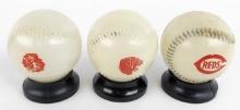 (3) Vintage Mobil Gas Station Glass Baseball Promotional Banks