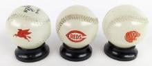 (3) Vintage Mobil Gas Station Glass Baseball Promotional Banks