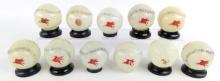 (11) Vintage Mobil Gas Station Glass Baseball Promotional Banks