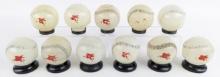 (11) Vintage Mobil Gas Station Glass Baseball Promotional Banks