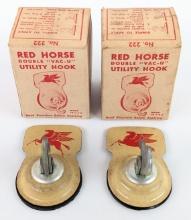 (2) Vintage NOS Mobil Service Station Promotional Utility Hooks In Boxes
