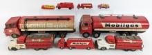 Lot Of Vintage Mobil Service Station Toy Tanker Trucks