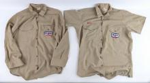 2) Vintage Mobil Service Station Attendants Unitog Work Shirts