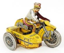 Marx Tin Windup Police Motorcycle w/ Sidecar