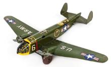 Marx Tin Windup U.S. Army Military 2-Prop Airplane