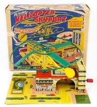 Marx Tin Mechanical Flying Helicopter Skyport w/ Box