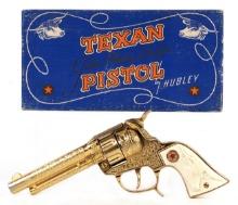 Hubley Texan Gold Plated Deluxe Pistol Cap Gun w/ Box