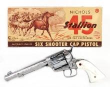 Nichols Stallion 45 Six Shooter Cap Pistol Gun w/ Box