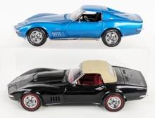 (2) 1/24 Scale Danbury Mint Chevrolet Corvette's